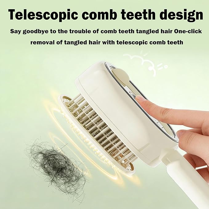 2026 Electric Steam Brush - Rechargeable Detangling Steam Hair Straightener, Reduces Frizz & Static, Nourishes Hair, Portable for Short Styles (Off-White)