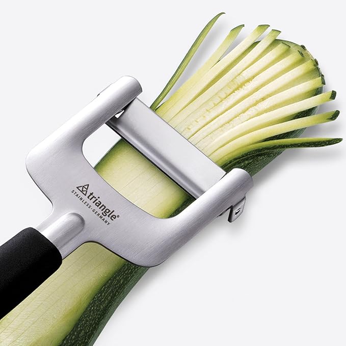 triangle 3-Piece Julienne Cutter - Includes Three Interchangeable, Ultra-Sharp Stainless Steel Blades - Creates Thin to Thick Slices - GreenGrip Handle - Dishwasher Safe