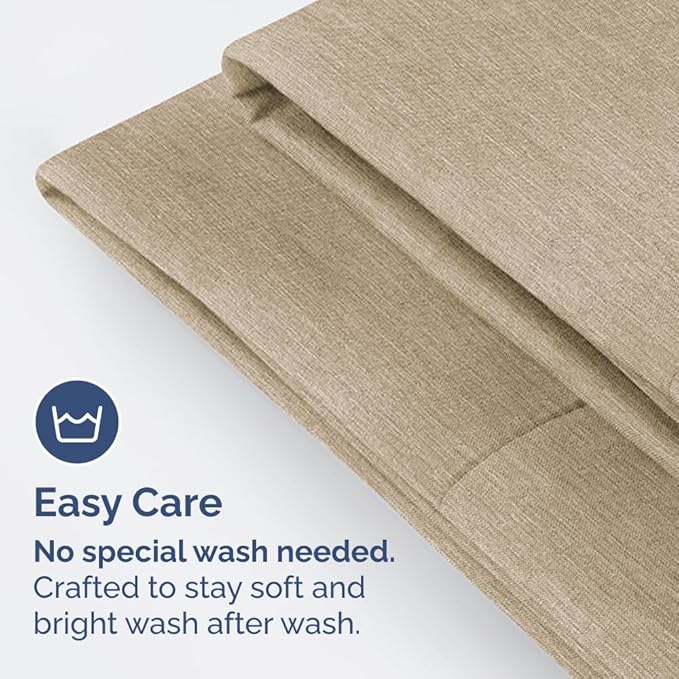 King Standard Pillow Cases Set of 4 - Soft Hotel Quality Pillowcase Covers - Comfy Bedding for Women, Men, Kids & Teens - Machine Washable Pillow Protectors - 4 Piece - King Standard Heathered Beige