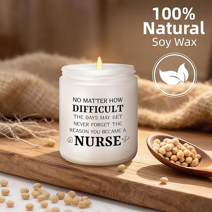 Nurse Graduation Gifts for Women, Nurses Week Gifts Graduation Presents for Nurses, Nurse Practitioner Gift Appreciation Gift - Lavender Scented Candle