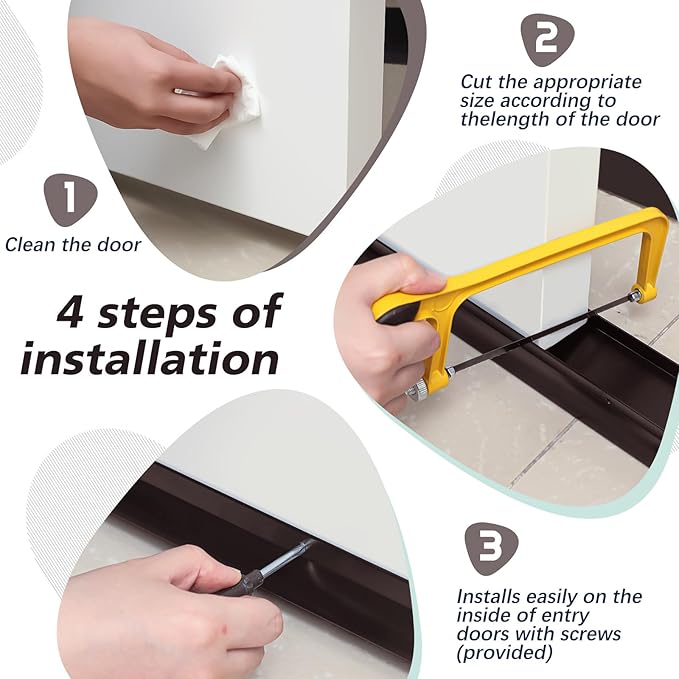 MorningRo 1 Pcs 1-3/4" x 36" U Shaped Aluminum Door Sweep for Bottom of Door with Drip Cap Screw-on Metal Weather Stripping Seal Draft Stopper Threshold for Exterior Front Doors (Brown)