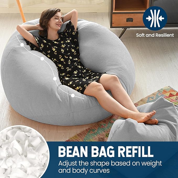 COSNIGHT Bean Bag Filler, 20lbs Shredded Memory Foam Filling, Soft Pillow Stuffing for Bean Bag, Couch Cushion, Dog Bed, Arts Crafts