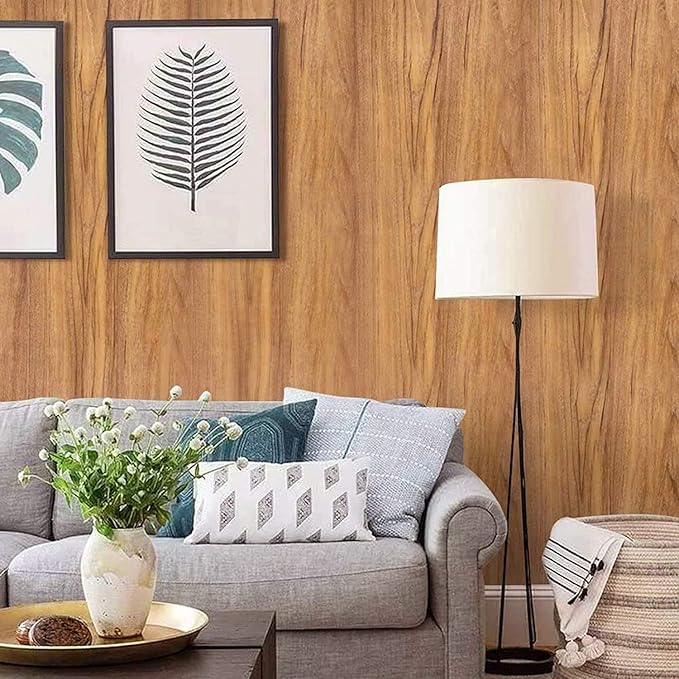 COSNIGHT 15.7" ×393.7" Wood Grain Wallpaper Peel and Stick Vinyl Film Self Adhesive Decor Wall Paper for Cabinet Drawer Shelf Liner Easy to Clean