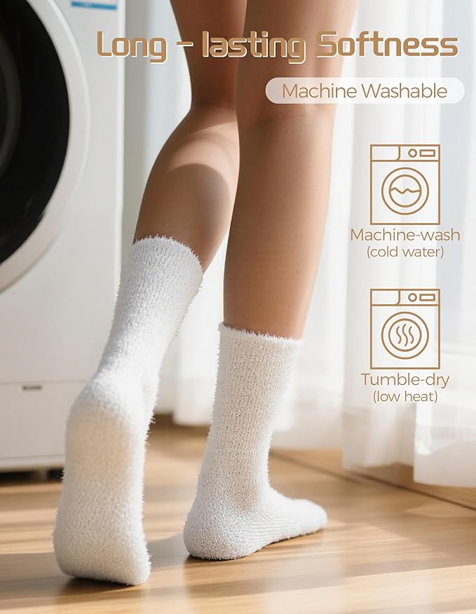 TEHOOK Warm & Cozy Gifts for Women, Fluffy Fuzzy Plush Sleeping Slipper Socks - Soft Warm Fabric
