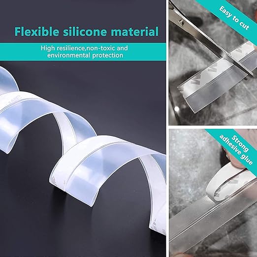 Betlex Door Tape for Seal Strips for Home Gap Sealer Silicone Sound Proof, Insect, Window Weather Stripping Tapes Sealing Sticker Seal Strip (2 Meter, 45 mm)