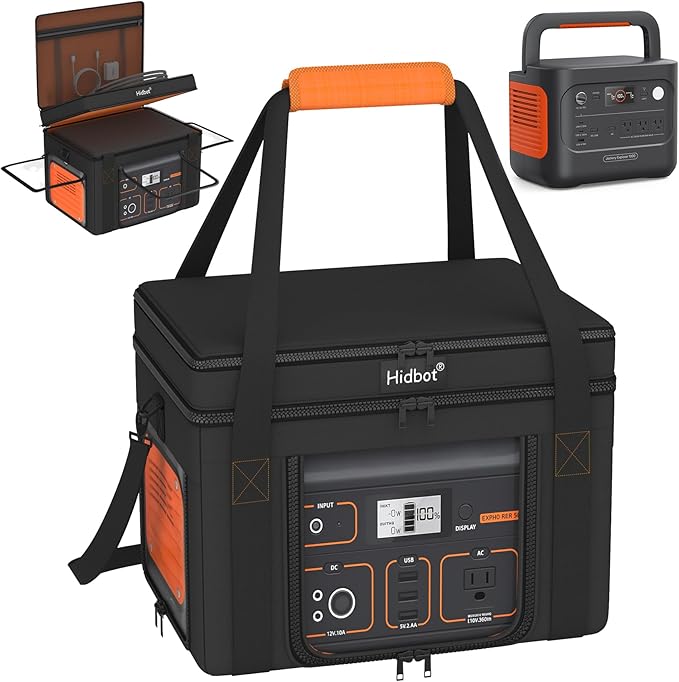 Travel Carry Case for Jackery Explorer 1000 V2,Portable Power Station Storage Bag for Jackery Explorer 1000 with Waterproof Bottom, Side Ventilation Double Layer for Jackery Accessories,Bag Only