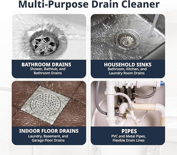 (Pack of 2) - Drain Opener and Waste System Cleaner, Dissolves Hard Water Scale, Rust, Mineral Deposits - Ready to Use Liquid Drain Cleaner - 64oz