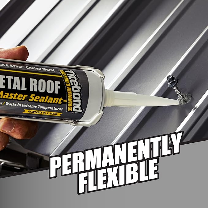 Titebond 61121 WeatherMaster Metal Roof Joint-sealants, 9.5 oz, Black (Pack of 3)
