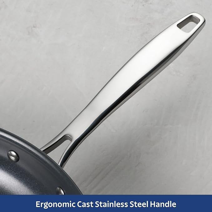 Tramontina Signature 8-Inch Tri-Ply Clad Stainless Steel Small Frying Pan | Ceramic Non Stick Interior, Induction-Ready Skillet, Oven-Safe