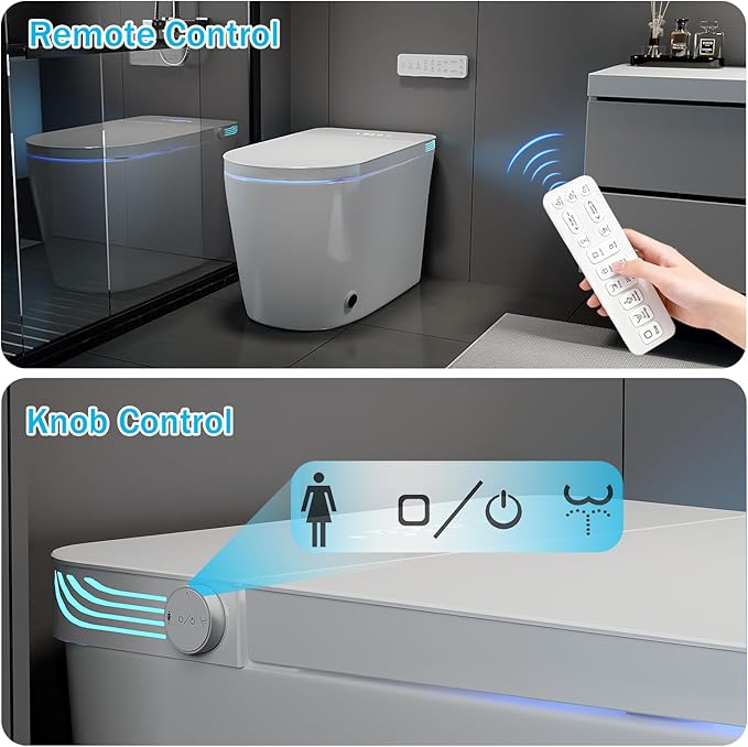 TOTTE Luxury Smart Toilet with Bidet Built-in, Auto Open/Close, Dual Auto Power Flush, One Piece Elongated Toilet with Instant Warm Water & Warm Air Dryer, Built-in Aroma System, Japanese Toilets