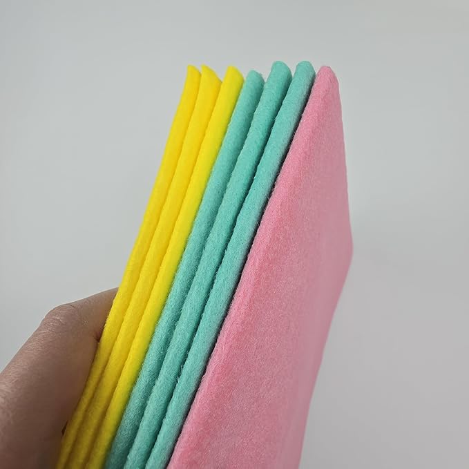 Nonwoven Dishcloth 7-Pack, Viscose Rayon Cleaning Cloths 15 x 15 Inches, Reusable Kitchen Wipes for Dishes, Counters & Home Cleaning, Made in Korea