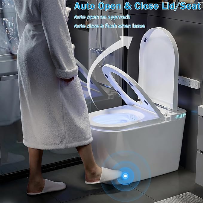 TOTTE Luxury Smart Toilet with Bidet Built-in, Auto Open/Close, Dual Auto Power Flush, One Piece Elongated Toilet with Instant Warm Water & Warm Air Dryer, Built-in Aroma System, Japanese Toilets