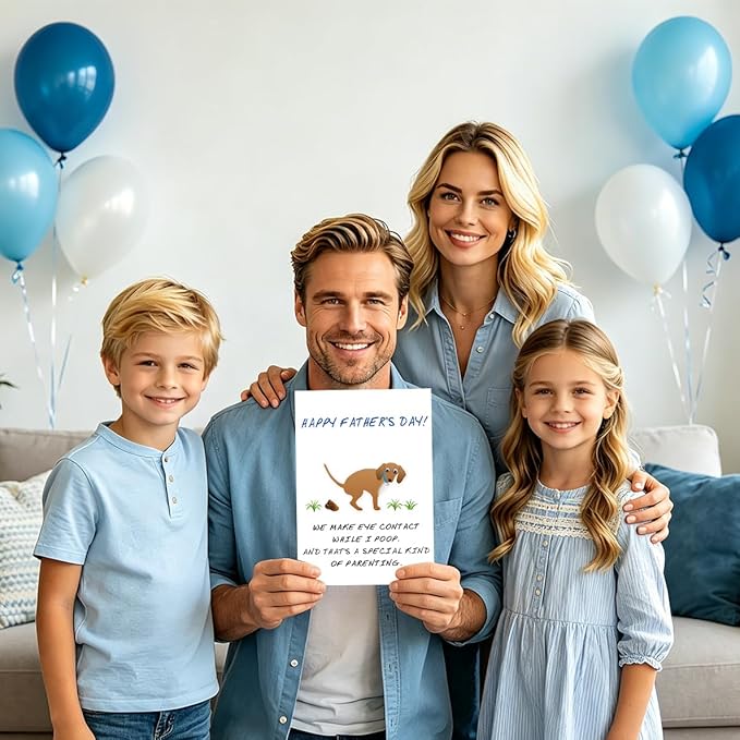 Ziwenhu Dog Dad Fathers Day Card Gift for Men, Funny Father’s Day Card from Dog Dad, Best Dog Dad Cards Gifts from Son, Dog Dad Card with Envelope