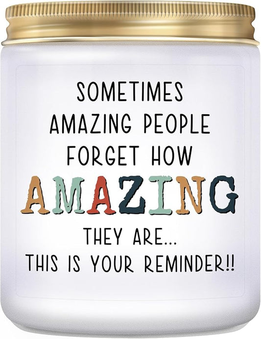 KLL Gifts for Women - You're Amazing Candle - Mothers Day Gifts, Christmas Gift for Women, Birthday, Thank You Inspirational Appreciation Gift for Woman Mom Coworker Sister Wife - Lavender Scented