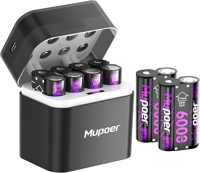 Rechargeable AA Batteries Lithium 12x3000mWh,Xbox Controller Battery Pack 6x6000mWh,1.5V Rechargeable Double A Battery,Long Lasting Lithium Battery with Box for Xbox Series X/S,One X/S,Elite,Blink