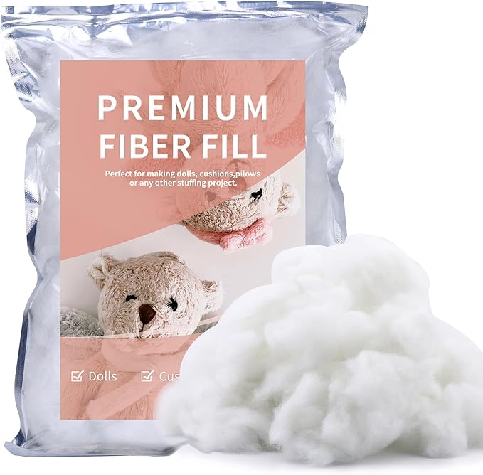 200g/7oz Polyester Poly Filling Stuffing, (1.8oz-1.21 lb) Premium Fiberfill Polyfill Stuffing for Stuffed Animals, High Resilience Fiber Fill Stuffing for Crafts, Crochet Stuffing