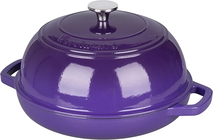 VORRINGARD Enameled Cast Iron Dutch Oven Pot with Lid, Bread Oven for Sourdough Bread Baking, Dutch Ovens with Bread Proofing Basket& Baking Supplies Set, 6 Quart, Purple