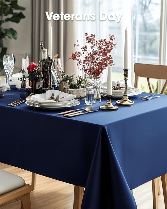Pureegg Plastic Table Cloth Disposable 20 Pack, 54 x 108 Inch Table Cloths, Graduation Decorations Class of 2025, Graduation Party, Tablecloths, Rectangle, Plastic Cover, Leakproof & Sturdy, Navy Blue