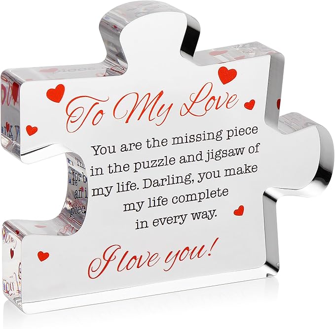 I Love You Gifts for Her, Him - to My Love Acrylic Block Puzzle Paperweights 4.1 x 3.5 inch - I Love You Gifts for Men, Women - Birthday, Anniversary, Valentine's Gift for Husband, Wife, Boyfriend