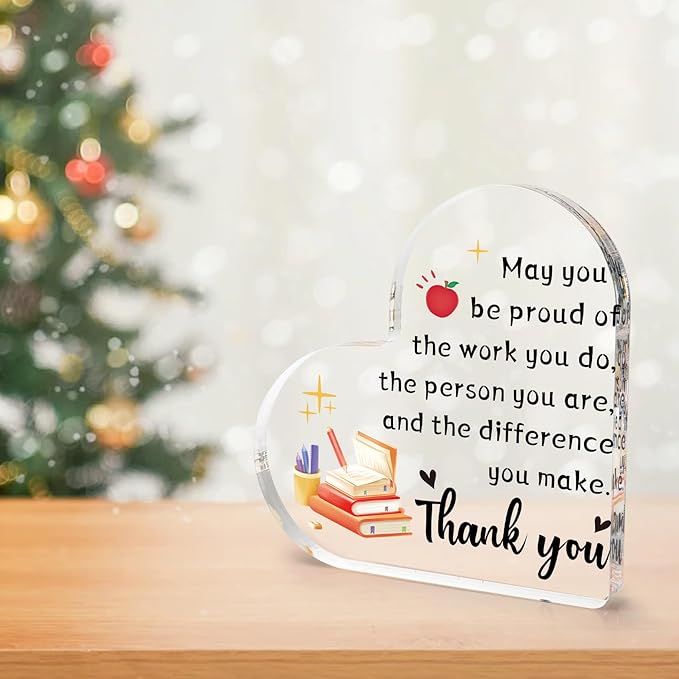 Teacher Appreciation Gifts, Teacher Gifts for Women, End of Year Teachers Gift, Thank You Teacher Gift for Birthday Valentines Day Teacher Christmas Gifts from Student Desk Home Office Decor