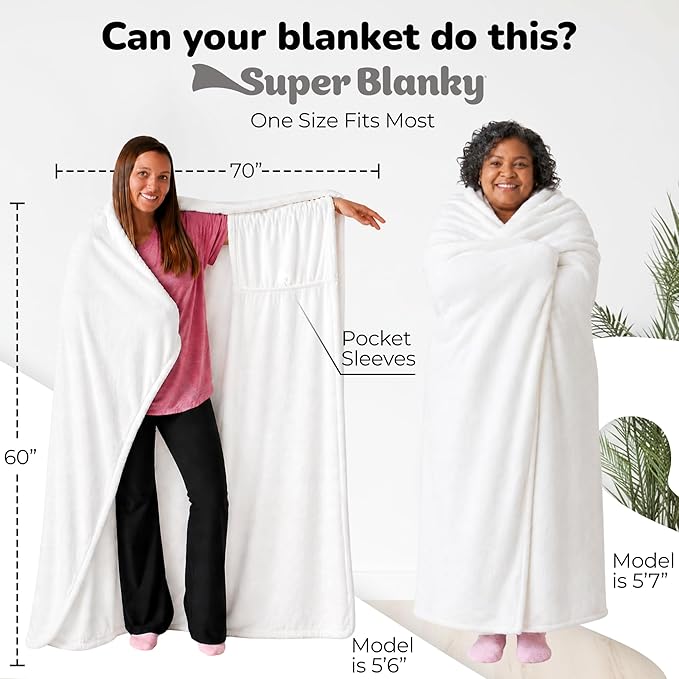 Super Blanky Wearable Blankets for Women, Adult Wearable Blanket Men, Mother's Day Gifts for Her, Wife Birthday Gift Ideas