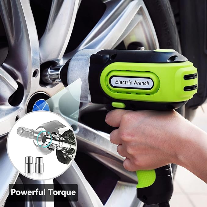 E-HEELP Electric Car Jack Kit 5Ton 12V Hydraulic (Lifting Range: 6.1-20.86 inch) with Impact Wrench & Inflator for Car SUV Sedan MPV with LCD & Tire Pressure Display