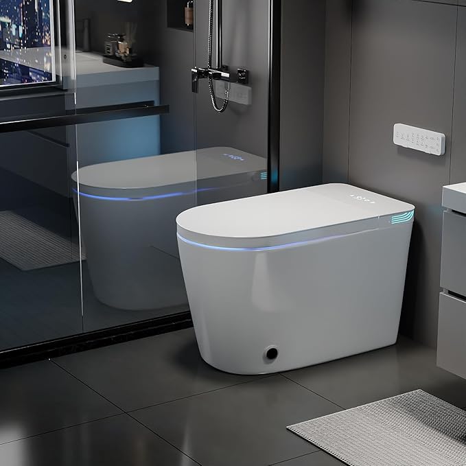 TOTTE Luxury Smart Toilet with Bidet Built-in, Auto Open/Close, Dual Auto Power Flush, One Piece Elongated Toilet with Instant Warm Water & Warm Air Dryer, Built-in Aroma System, Japanese Toilets
