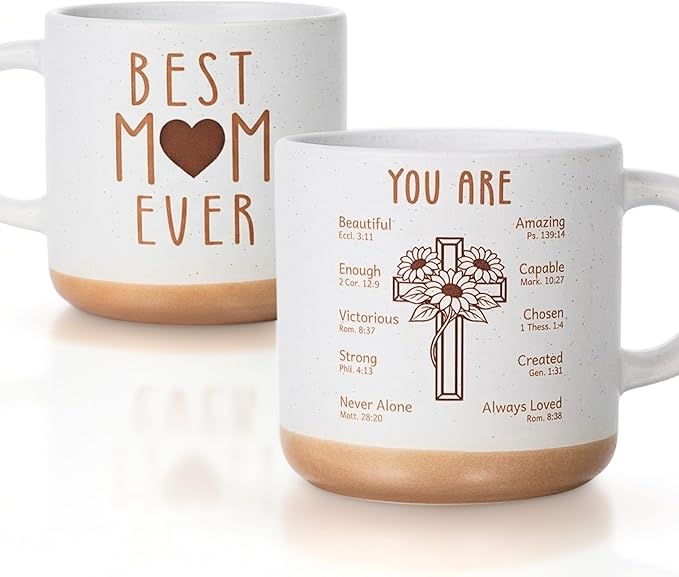 Mom Mug, Best Mom Ever Mug, Mothers Day Gifts from Daughter Son, Mother’s Day Gift for Mother from Child, Coffee Mug, Meaningful Mother Coffee Stoneware Mug