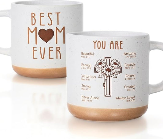 Mom Mug, Best Mom Ever Mug, Mothers Day Gifts from Daughter Son, Mother’s Day Gift for Mother from Child, Coffee Mug, Meaningful Mother Coffee Stoneware Mug