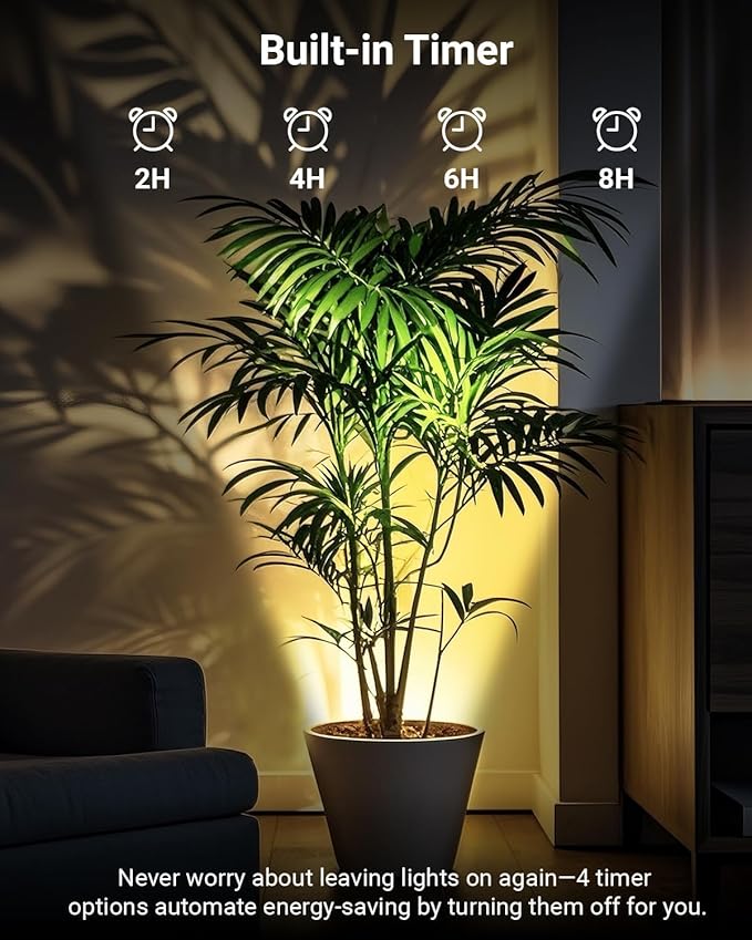 Abovizo 4 Pack Uplighting Indoor, LED Floor Can Lights with Remote and Timer, 3 Color Temps Dimmable Spotlight for Corner Sofa Plant Home Accent Lighting, 5.9 FT Plug Cord & Foot Switch, Black