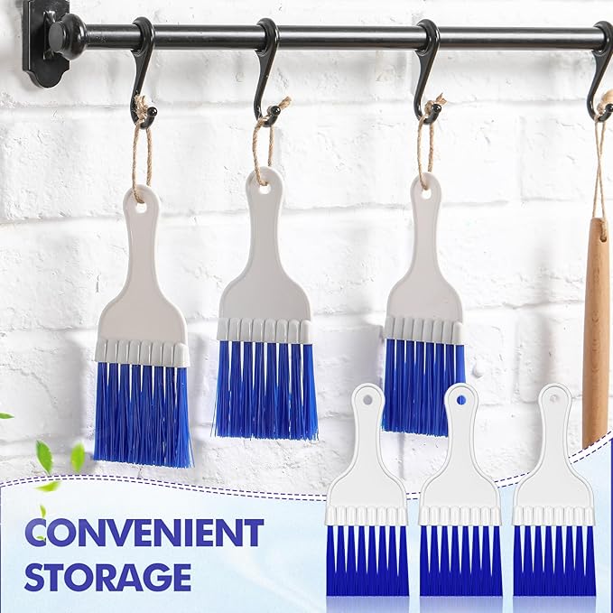 Boao 24 Packs Coil Brush Air Conditioner Condenser Refrigerator Cleaning HVAC Coil Cleaner Small Plastic Whisk Brush (Blue)