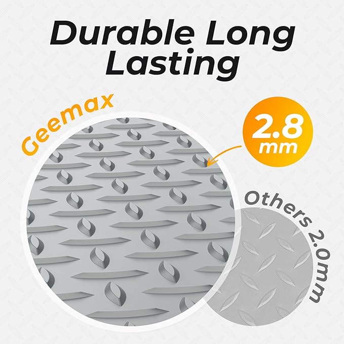 Geemax 7.8 x 22 FT Garage Floor Mat, 2.8mm Thickness Diamond Plate Vinyl Garage Flooring Roll for Under Car, Large Size 172 SQFT for Large SUVs, MPV, Pickup Truck, RV