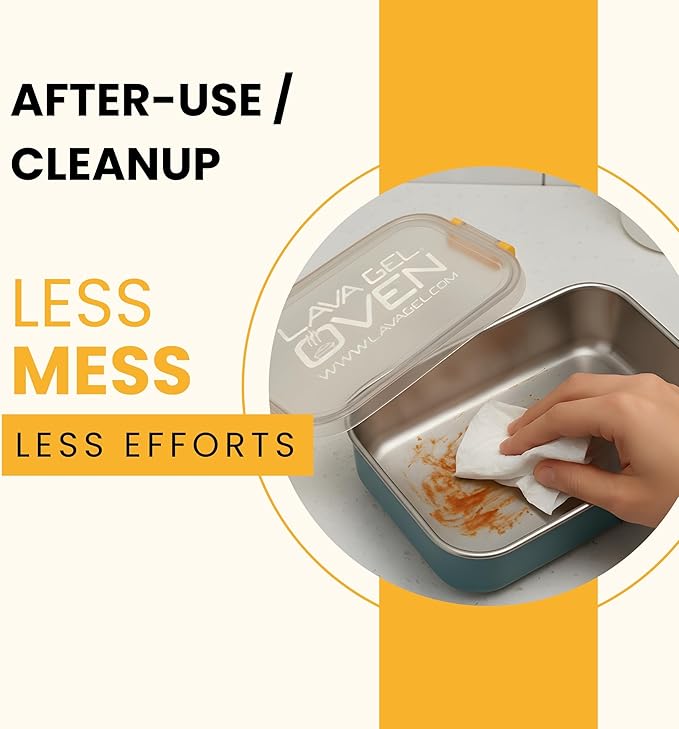 Lava Gel Oven – Flameless Self-Heating Lunch Box & Portable Food Warmer – No Fire or Plugs – Heats Cans, MREs & Meals in 10 Min – Perfect for Camping, Travel, Emergencies & Office