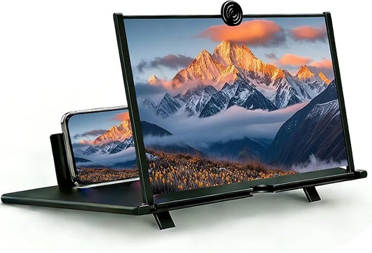 14" Mobile Phone Screen Magnifier, 3D HD Mobile Amplifier Projector Screen Enlarger for Movies, Pull-Out Big Screen Portable Magnifying Screen