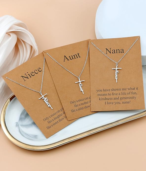 Lcherry Faith Cross Pendant Necklace for Women Religious Christian Jewelry Mother's Day Gifts for Women