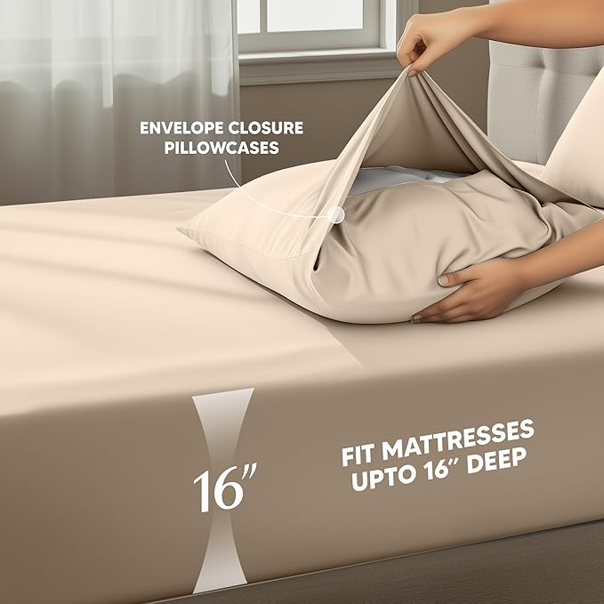 Utopia Bedding Twin Sheet Set – 3 Piece Bed Sheets for Twin Size Bed, Soft and Breathable Microfiber, Includes 1 Fitted Sheet, 1 Flat Sheet and 1 Pillowcase – Oeko Tex (Sand)