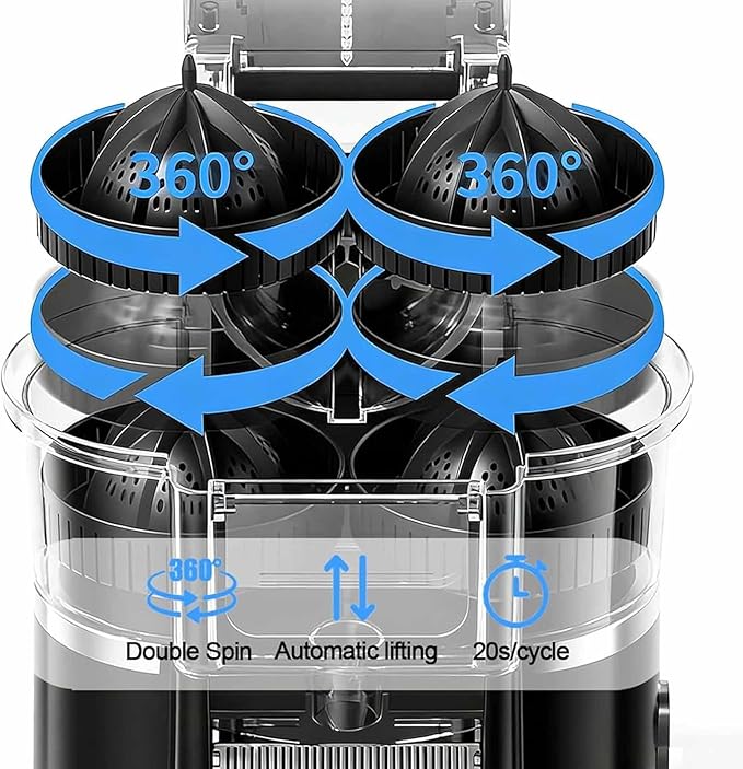600ml Twin Citrus Juice Maker, Lightweight Double Head Electric Juicer Machine, 18000 RPM 8-Blade & USB Rechargeable, High Yield & Easy To Clean, Fast Juicing for Orange, Lime, Grapefruit