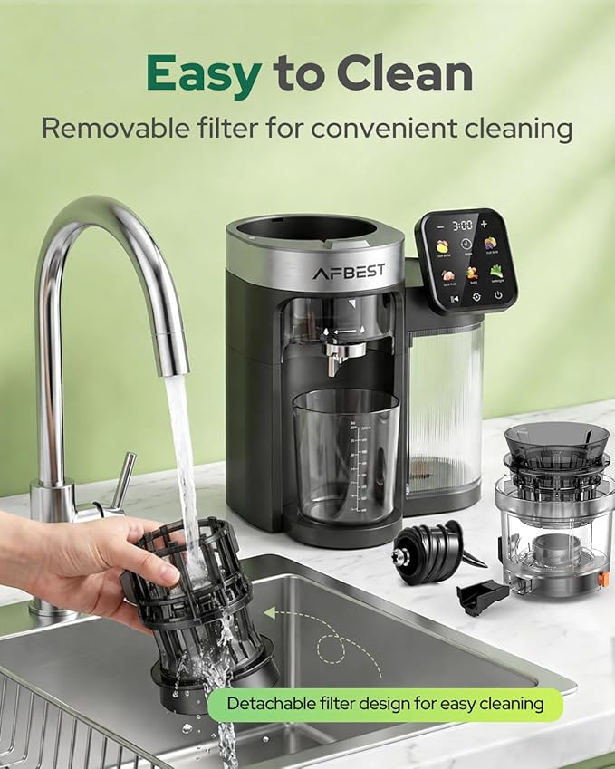 2026 Upgraded Cold Press Juicer Machine, 6.5" Extra Wide Chute Masticating Juicer with 100oz Self-Feeding Hopper,3-in-1 Smart Touch Slow Juicer for Sorbet & Nut Milk, High Yield, Easy Clean