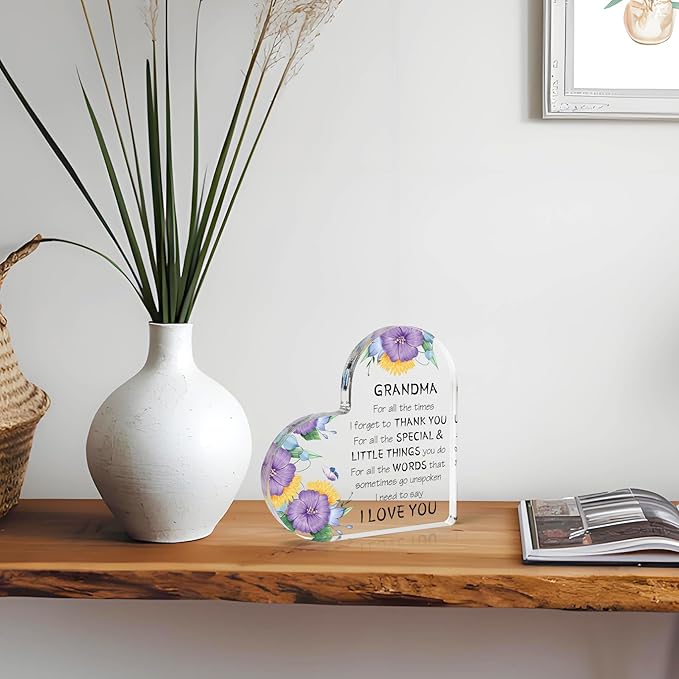 Mother's Day Gifts for Grandma, Grandma Birthday Gifts Mothers Day Gift Ideas, Presents for Grandma, Thanksgiving Christmas Gifts for Grandma Granny Nana Acrylic Desk Decor