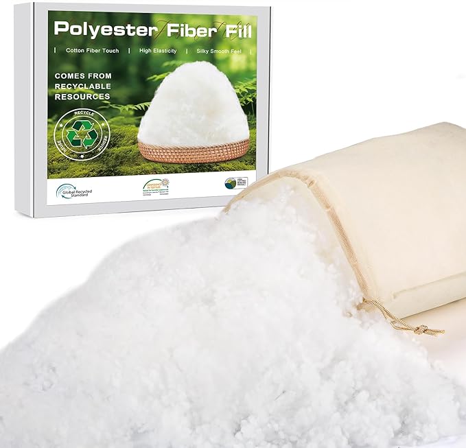 Polyfill Stuffing, 4.4 LB/2000G Pillow Stuffing Premium Poly Filling Stuffing, Plant Fiber Filling with Certificate for Couch, Plush Pillows, Cushion, Stuffed Animals, Cloud Decorations