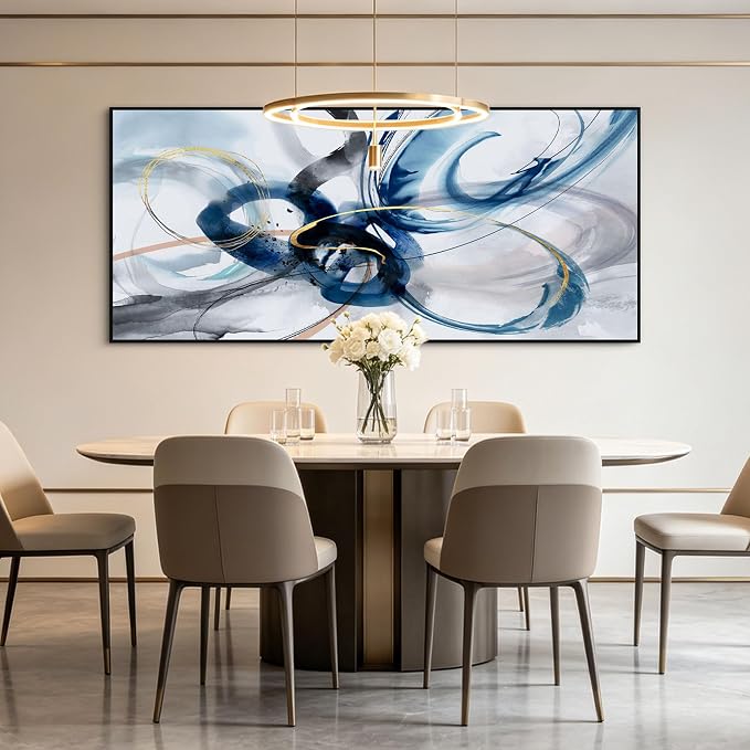 KLAKLA Abstract Wall Art 86x39 Inches - Huge Canvas Picture Wall Decor Living Room Oversized Artwork for Walls Bedroom Office Decoration Modern Frame Wall Art