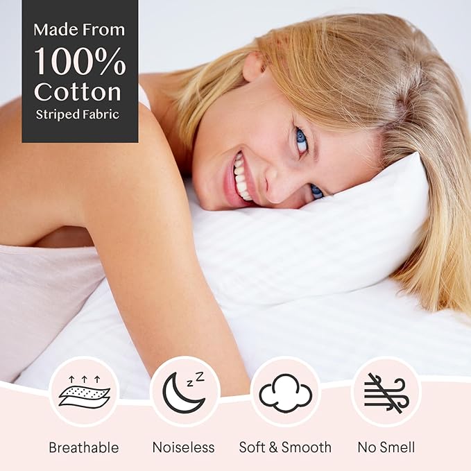 FAUNNA 600TC 100% Cotton Pillow Protectors, Queen Size (20x30), 4 Pack, Oeko-TEX Certified, Hotel Grade Pillow Cover with Silent Zipper, Zip Up Pillow Cases, White