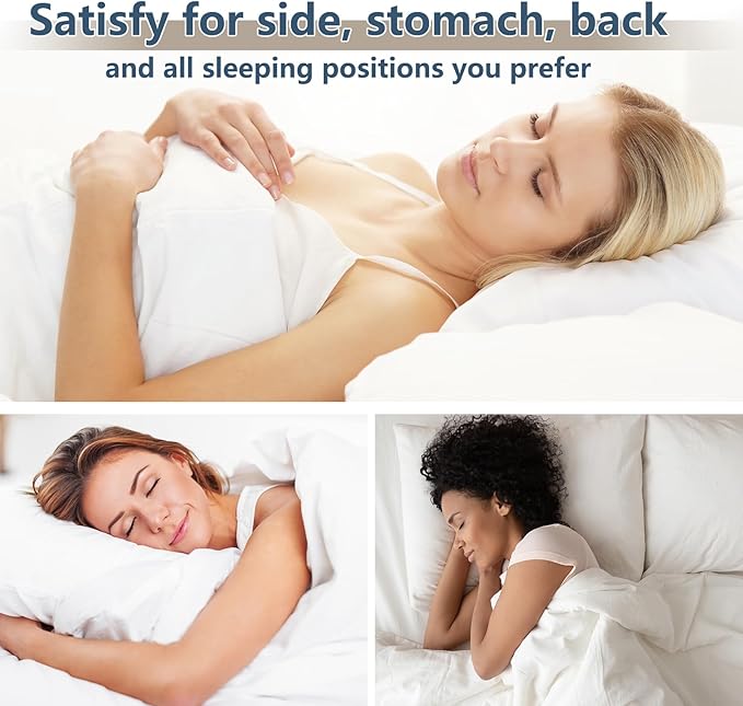 CozyLux Pillows Standard Size Set of 4, Cooling Hotel Quality Bed Pillows with Premium Soft Down Alternative Fill for Side Back and Stomach Sleepers - 4 Pack, Standard, 18x26 Inches
