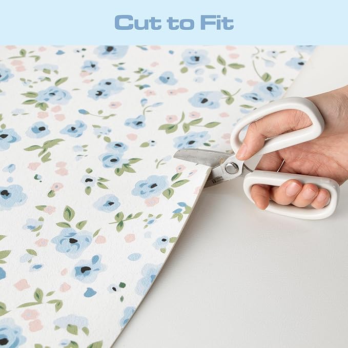 Ditsy Floral Dish Drying Mat for Kitchen Countertop Super Absorbent Coffee Bar Mat, Fast Dry Fit Under Espresso Machine (Ditsy Blooms,Blue)