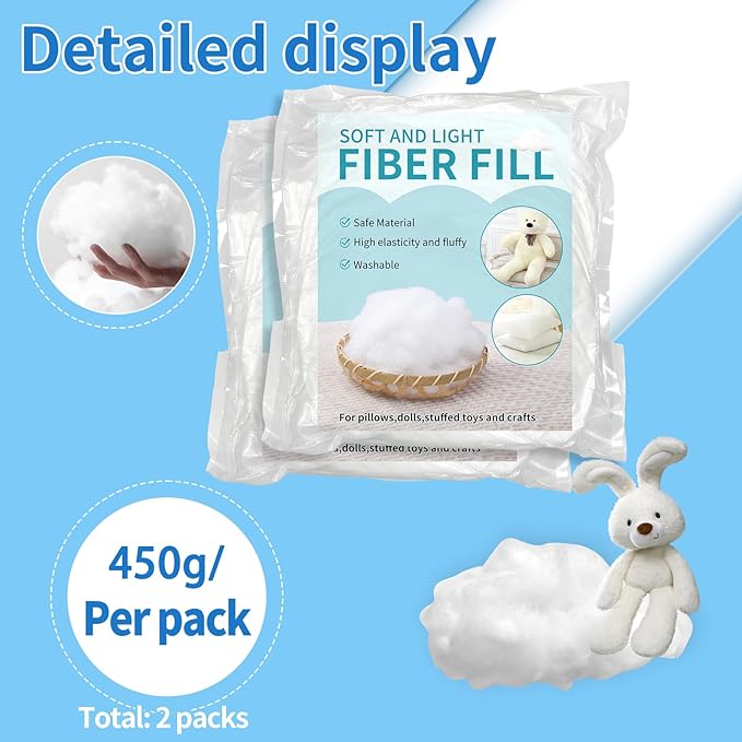 Daylendar Polyester Fiberfill Stuffing 900g/31.8oz - Ultra-Soft & Fluffy Premium Polyfill Stuffing for Stuffed Animals,Crochet Stuffing, DIY Crafts - High Resilience Recyclable