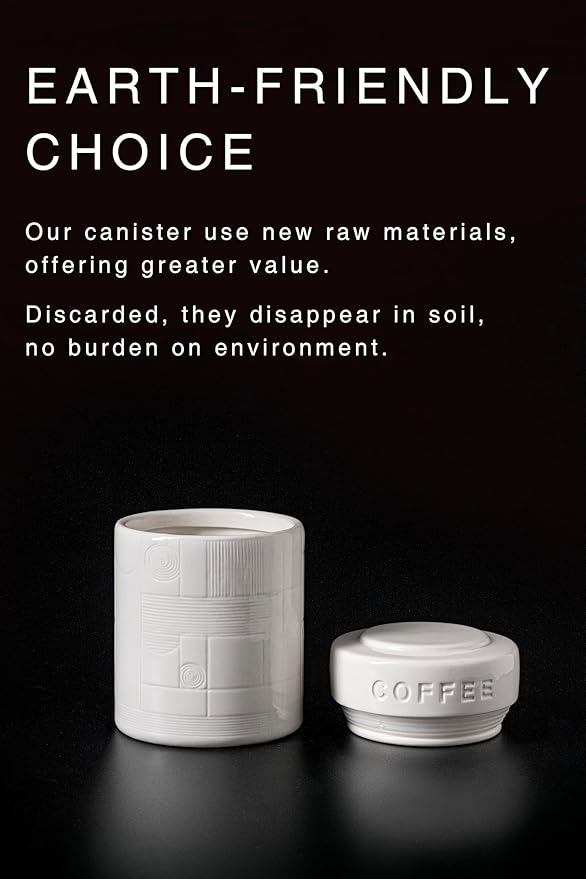 Bright Lattice Ceramic Canisters Sets For The Kitchen Canisters For Countertop Set of 3 Airtight Coffee Canisters For Ground Coffee Sugar Container Tea Storage Jars With Lid