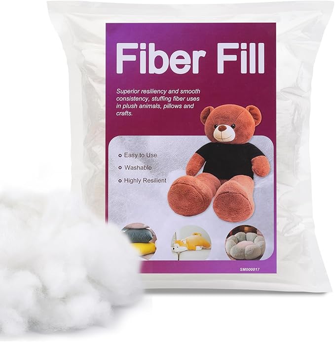 BUTUZE 60g/2.1oz Polyfill Stuffing Fiber Fill, Premium Fiberfill for Craft, High Resilience Crochet Stuffing, Small Amount Stuffing for Stuffed Animals, Cotton Batting - Small Package