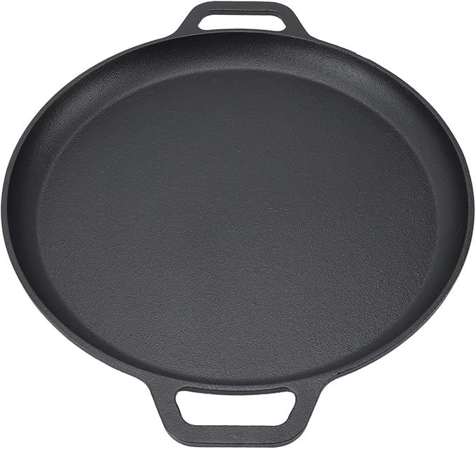 Cast Iron Pan Cast Iron Pancake Flat Skillet 35cm Thickened Stick Frying Pan for Uniform Heating Uncoated Design Ideal for Pancakes Crepes Tortillas Easy to Store (30cm)