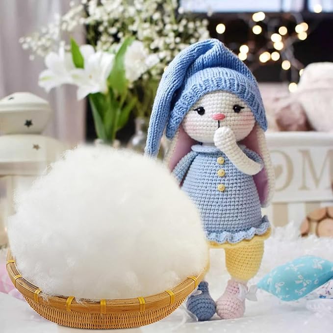 Polyester Fiber Fill, Premium Pillow Stuffing, 3 lb / 1359g Polyfill Stuffing for Cushions, Stuffed Animals, High Resilience Fiberfill for Pillows, Bedding, Home Decor Projects