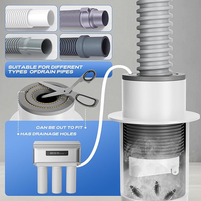 Washing Machine Drain Hose Seal, Anti-Odor Washer Drain Plug, Sewer Pipe Seal Ring & Shower Floor Drain Cover,Durable and Easy to Install,(Fits 45-50mm (1.75''-2.0'') I.D.